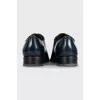 Men's blue leather lace-up shoes
