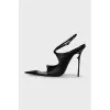 Black pointed-toe sandals