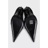 Black pointed-toe sandals