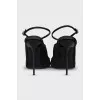Black pointed-toe sandals