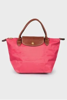 Folding bag in coral color La Plaige