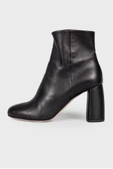 Black leather ankle boots