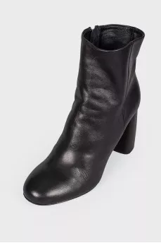 Black leather ankle boots