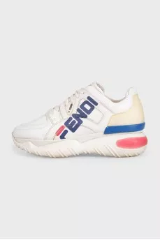Кожаные кроссовки by Fendi x Fila