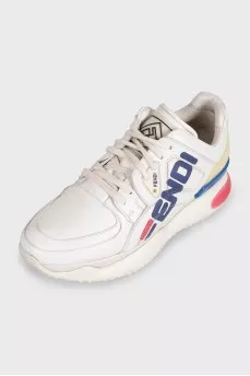 Кожаные кроссовки by Fendi x Fila