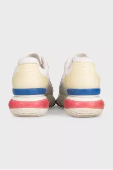 Кожаные кроссовки by Fendi x Fila