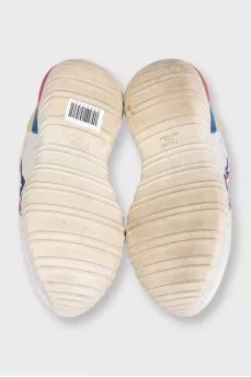 Кожаные кроссовки by Fendi x Fila