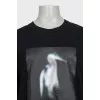 Men's black T-shirt with contrasting print