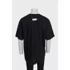 Men's black T-shirt with contrasting print