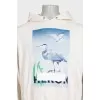 Men's white hoodie with print and patch pocket