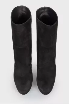 Black suede semi -saps