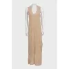 Beige sheer maxi dress