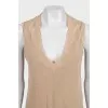 Beige sheer maxi dress