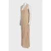 Beige sheer maxi dress