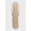 Beige sheer maxi dress
