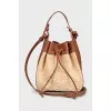 Beige bucket bag with strap