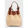 Beige bucket bag with strap
