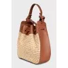 Beige bucket bag with strap