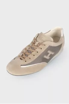 Male brown sneakers from suede