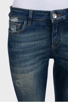Джинси skinny fit з ефектом потертості