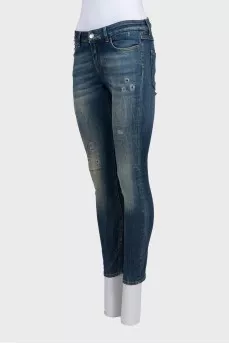 Джинси skinny fit з ефектом потертості