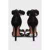 Sandals with volumetric suede decor