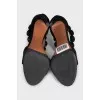 Sandals with volumetric suede decor