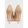 Brown suede high heel shoes