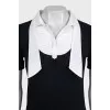 Black T-shirt with a white collar