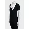 Black T-shirt with a white collar