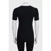 Black T-shirt with a white collar