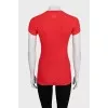 Red fitted t-shirt with logo