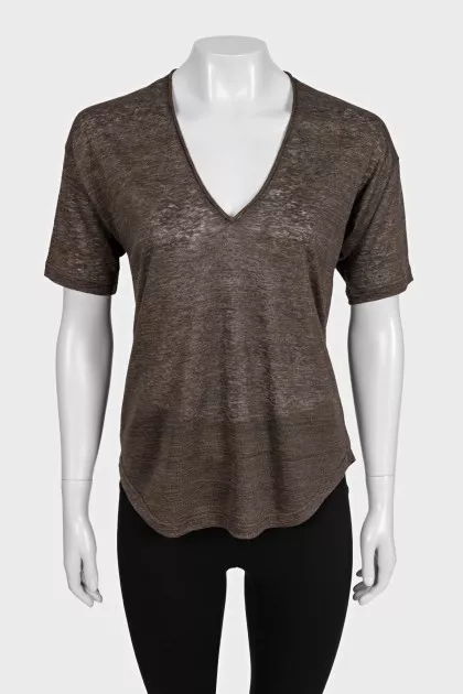 Brown linen T-shirt