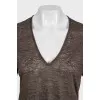 Brown linen T-shirt