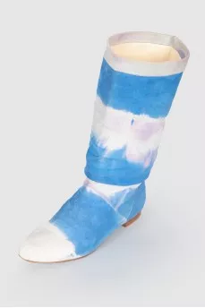 Suede tie-dye print boots