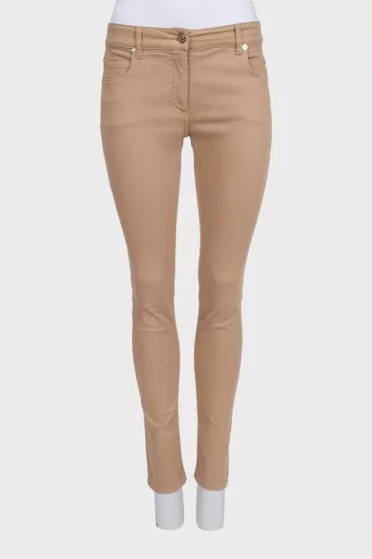 Джинси skinny fit коричневого кольору