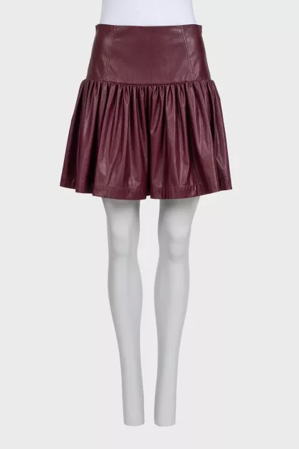 Red leather skirt