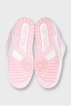 Кожаные розовые кроссовки LV Trainer