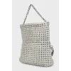 Серая сумка из кожи с логотипом