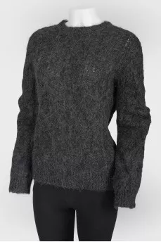 Dark gray alpaca wool sweater