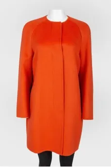 Orange wool coat with tag
