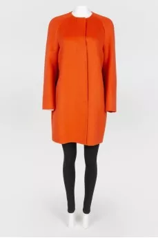 Orange wool coat with tag