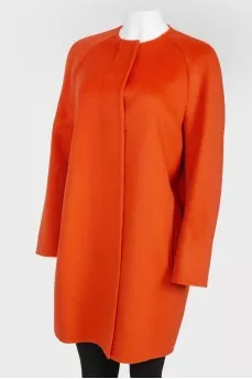 Orange wool coat with tag