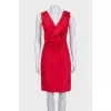 Red dress with draped waist