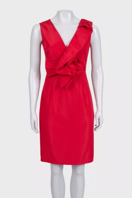 Red dress with draped waist