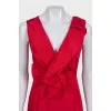 Red dress with draped waist