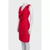 Red dress with draped waist