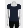 Blue T-shirt with a 3D print