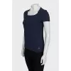 Blue T-shirt with a 3D print