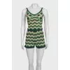 Knitted suit with green shorts